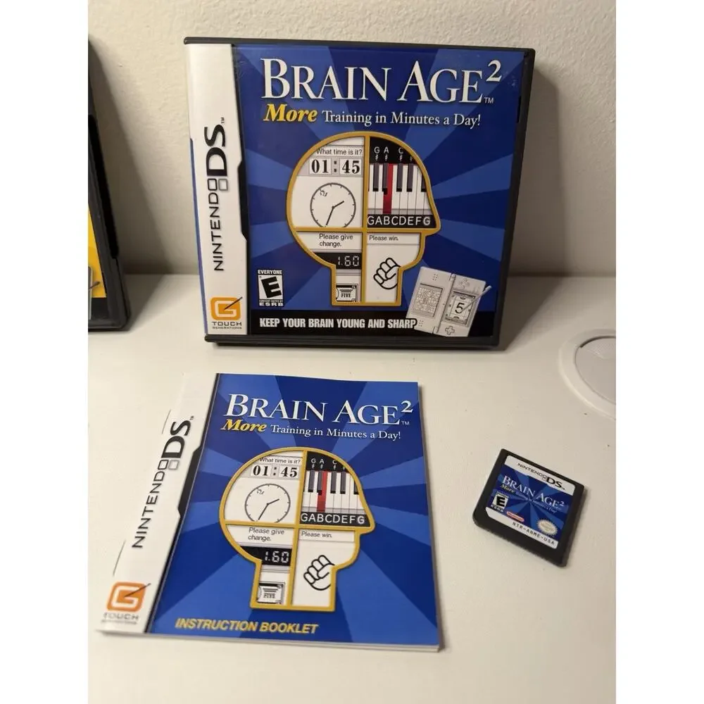 Brain Age 1 & 2 Bundle Lot Nintendo DS CIB Complete W All Inserts Very Clean EUC